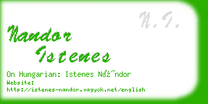 nandor istenes business card